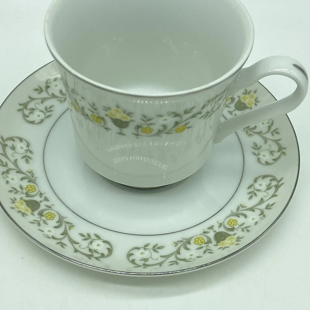 Sterling China Co. Florentine Cups & Saucers Set Of 3 Shabby Chic Cottagecore